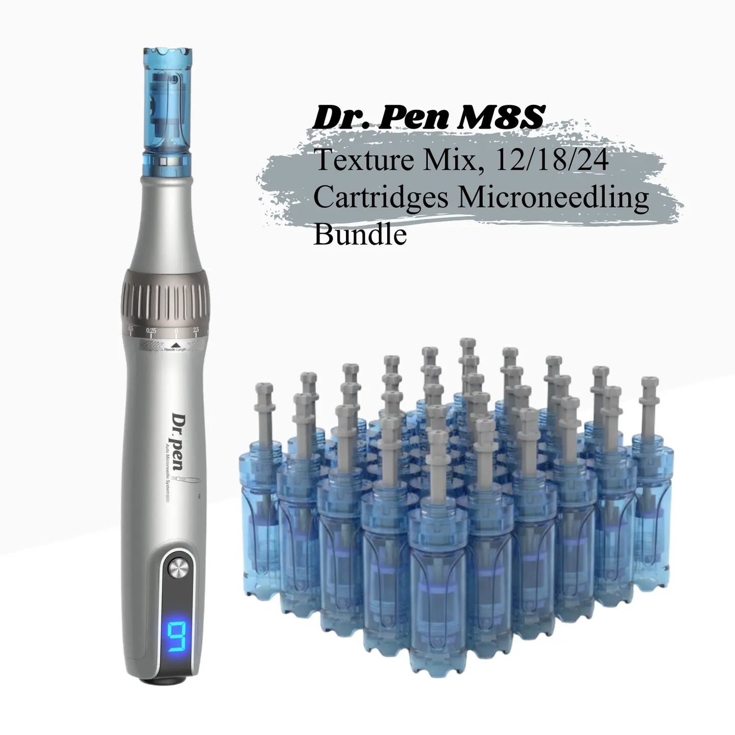 Dr. Pen M8S Texture Mix, 12/18/24 Cartridges Microneedling Bundle